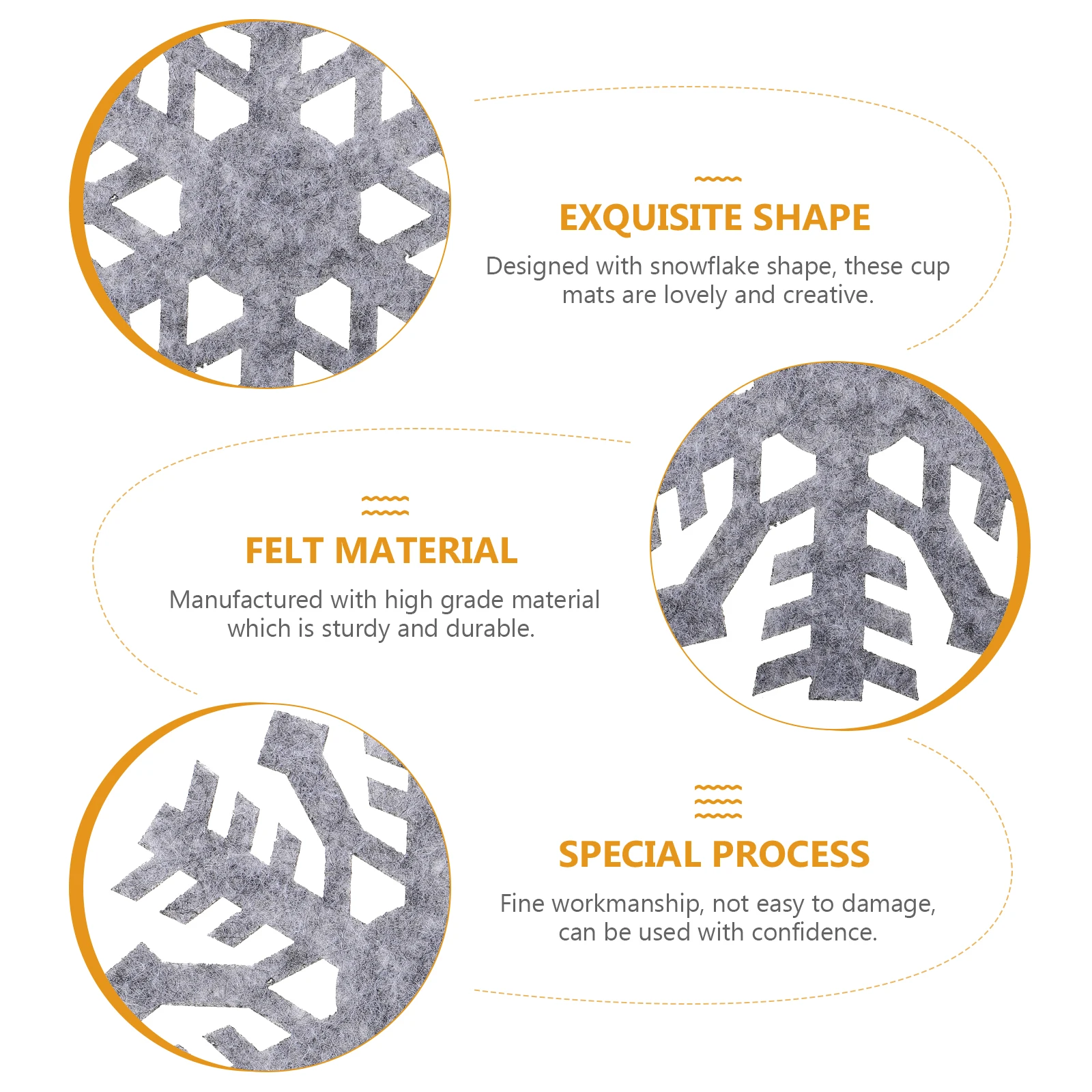 

12pcs Christmas Snowflake Coasters Anti Skid Heat Resistant Cup Holder Insulated Desk Mat Pad Table Decor Home Accessories