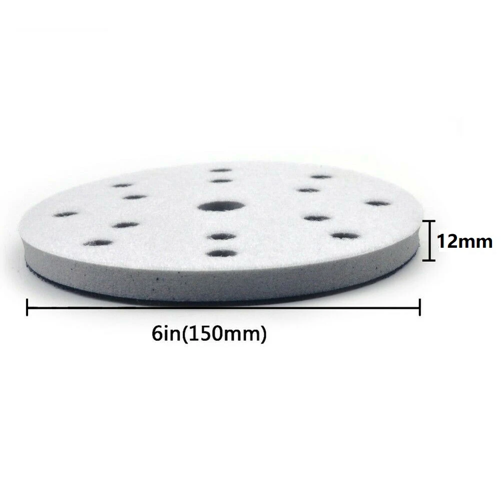 Imagem -04 - Soft Sponge Interface Pad Lixadores Backing Hook And Loop Discos para Polidor 150 mm 15 Buracos