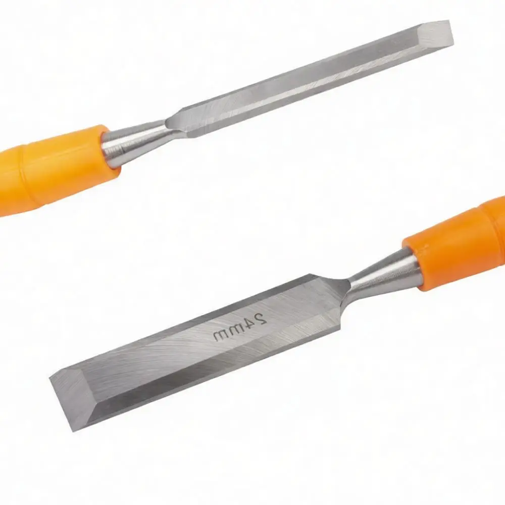 Professional Woodworking Chisels Through Tang High Carbon Steel Blade Durable Carpentry Carver Hand Tools 8 32mm Orange