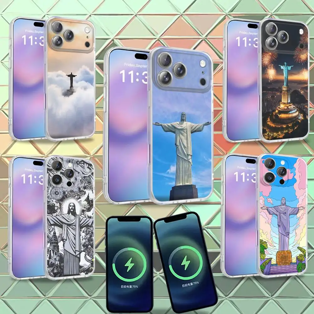 Brazil Christ the Redeemer Custom Phone Case For iPhone 16,14,11,17,13,15,12,Air,Plus,Pro,Max,Mini Frosted for Magnetic Wireless