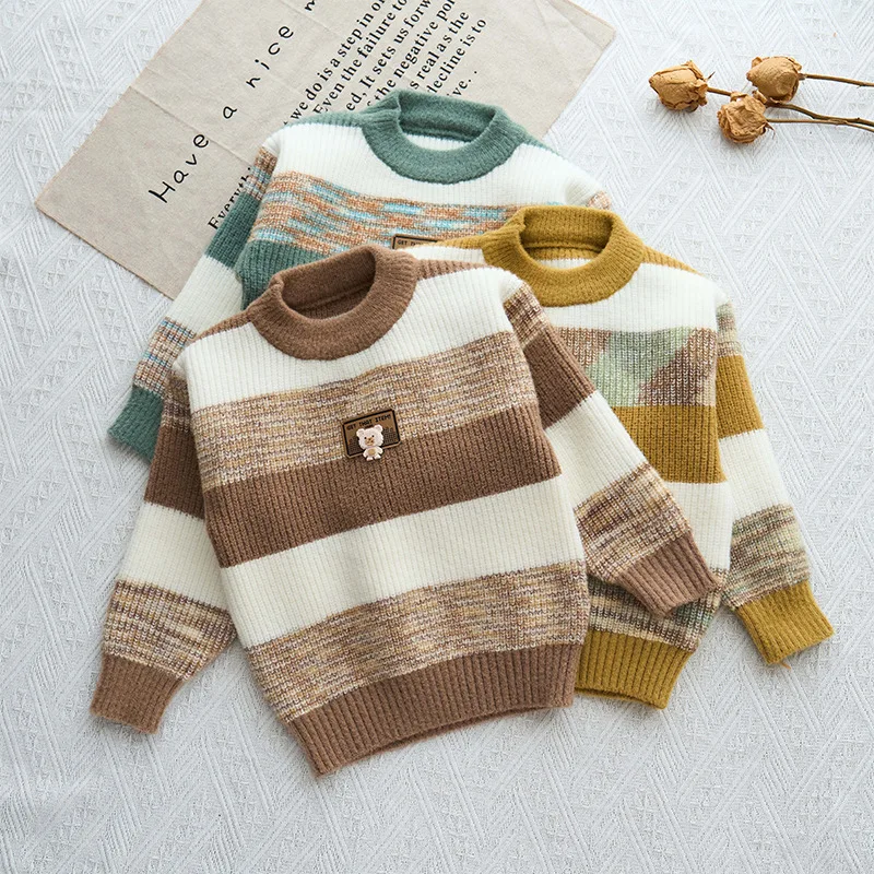 الأولاد البلوزات ربيع الخريف 2025 الأطفال الصوفية جيرسي القمم للطفل الصبي ملابس الاطفال بلوفر مغزول سترة ملابس خارجية 6 7Y #5