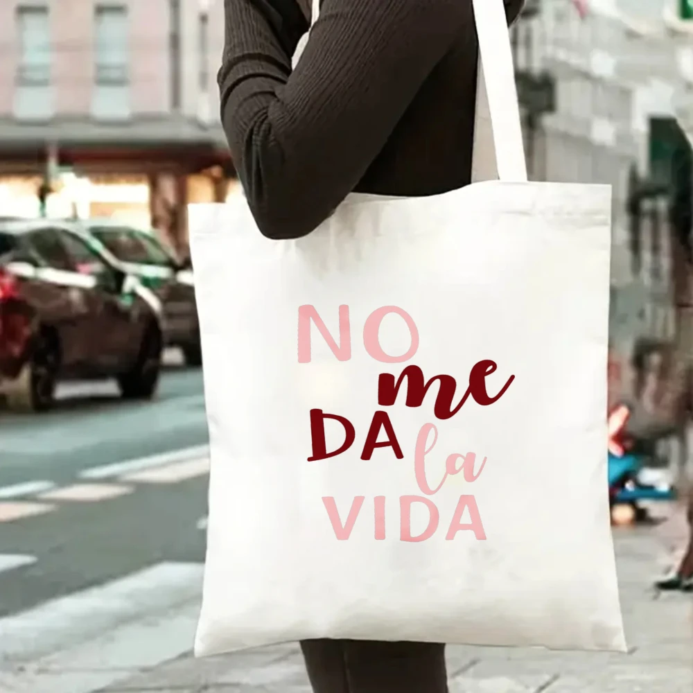 Womens Tote Bag Crimson Pink Handwritten Letters Typography Cursive Script Font Overlay Double Handles Crisp White Base Travel