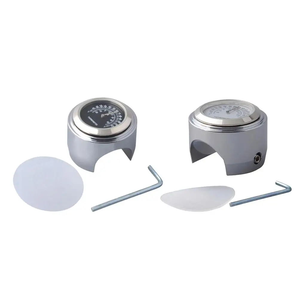 Aluminum Motorcycle Handlebar Clock Luminous Thermometer Waterproof Accessory for Motorcycle Handlebars