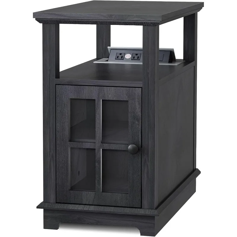 

Charging End Table, Side Table with Hidden 1 USB Port & 1 Type-C Port & Outlets
