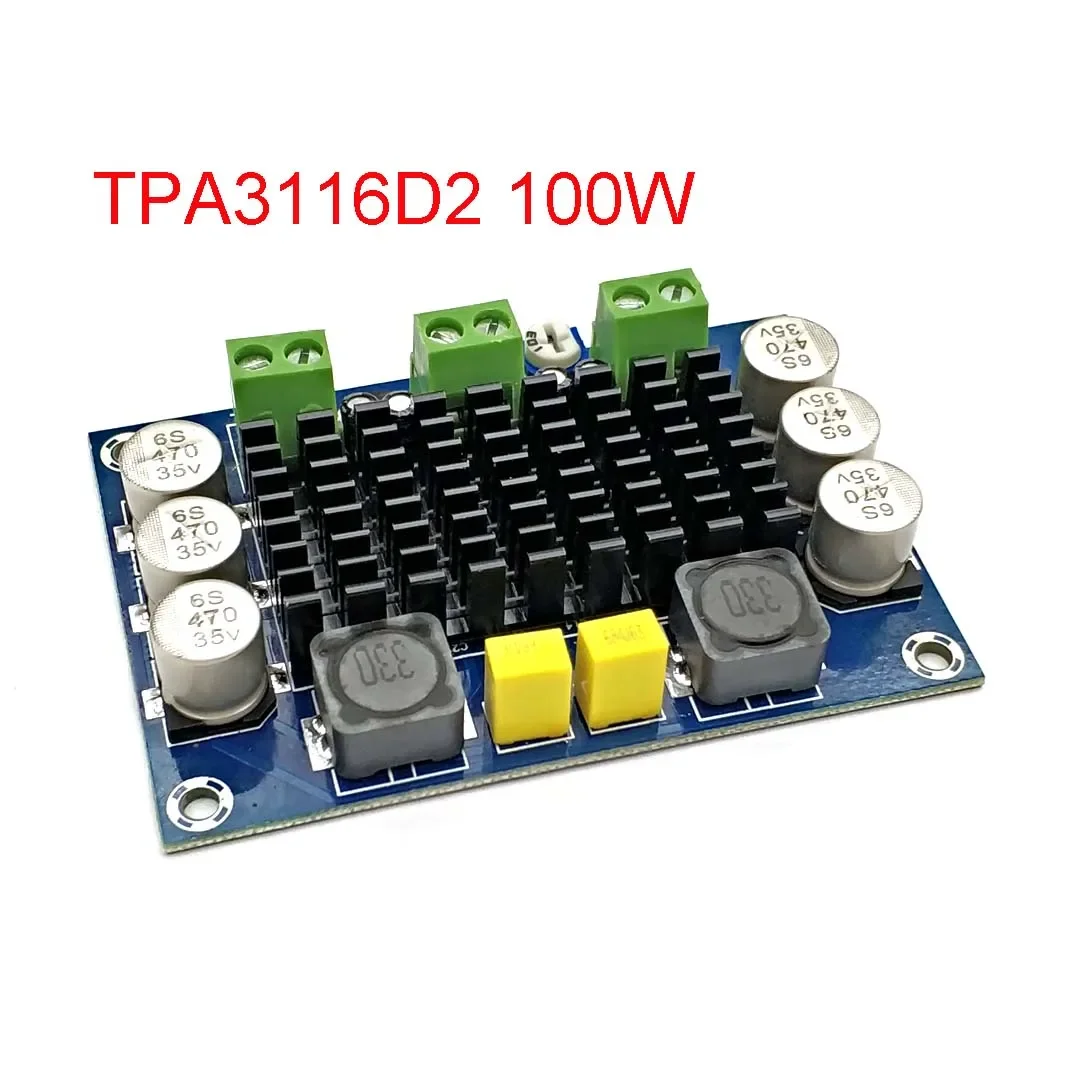 XH-M542 Mono 100W Digital Power Amplifier Board TPA3116D2 Digital Audio Amplifier Board 12-26V