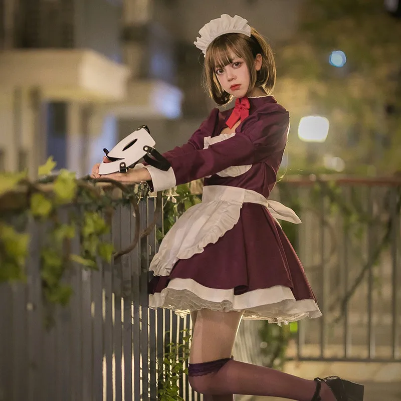 

Lolita Cosplay Costume Invasion Masked Person loween Costume Anime Theme Large Size Maid Outfit Polyester Material