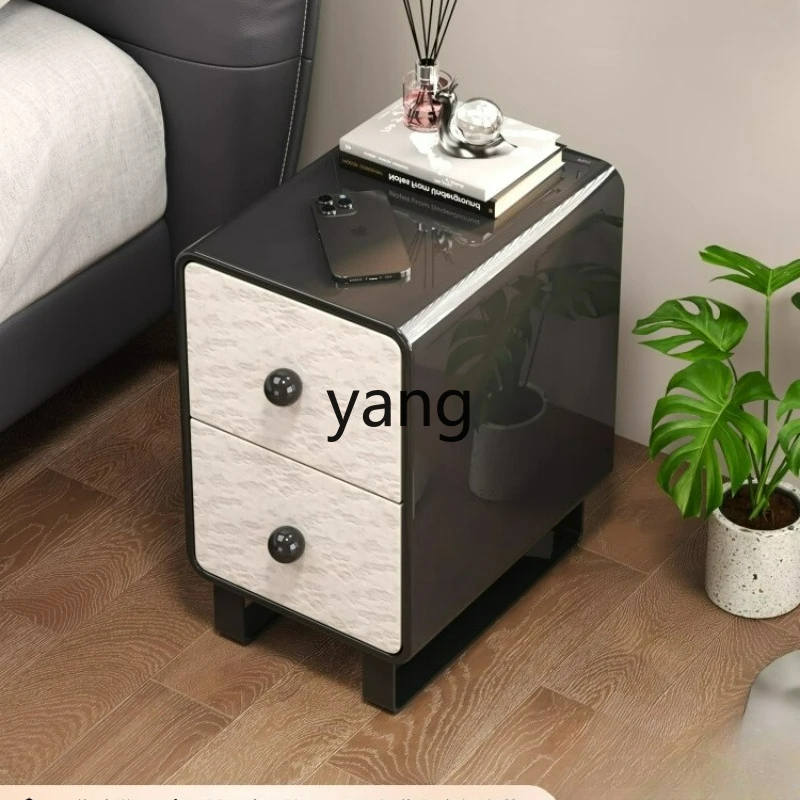 LTT Meja Samping Tempat Tidur Kecil Sempit untuk Kamar Tidur Rumah Lemari Penyimpanan Gaya Italia Kecil Kabinet Celah Kayu Solid Ultra Sempit