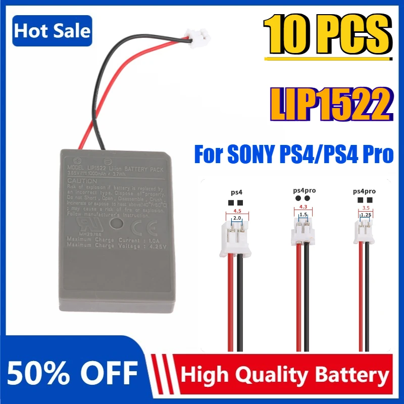 

10Pcs 1000mAh Battery PS4 LIP1522 PS4Pro/Slim KCR1410 for Sony PlayStation 4 DualShock4 V1 V2 Wireless Game Controller Battery