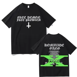 Rapper Homixide Gang Shot or Not Graphic T-shirt Playboi Carti Opium T-shirts Men Hip Hop Vintage Tshirt Male Oversized T Shirts