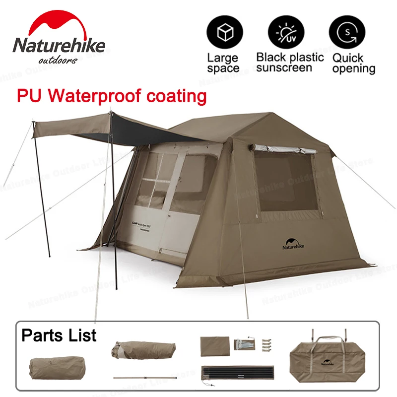 

Naturehike Titanium Black Rubber Quick Opening Tent Village 6.0 Ridge Outdoor Camping Canopy Rainproof and Waterproof Cabin Ten