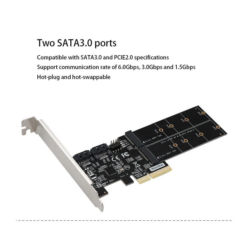 M.2 NGFF SSD 제어 PCI-E 확장 카드, 라이저 카드 어댑터 확장기, PCI e 컨버터 B 키 어댑터 카드, 6Gbps