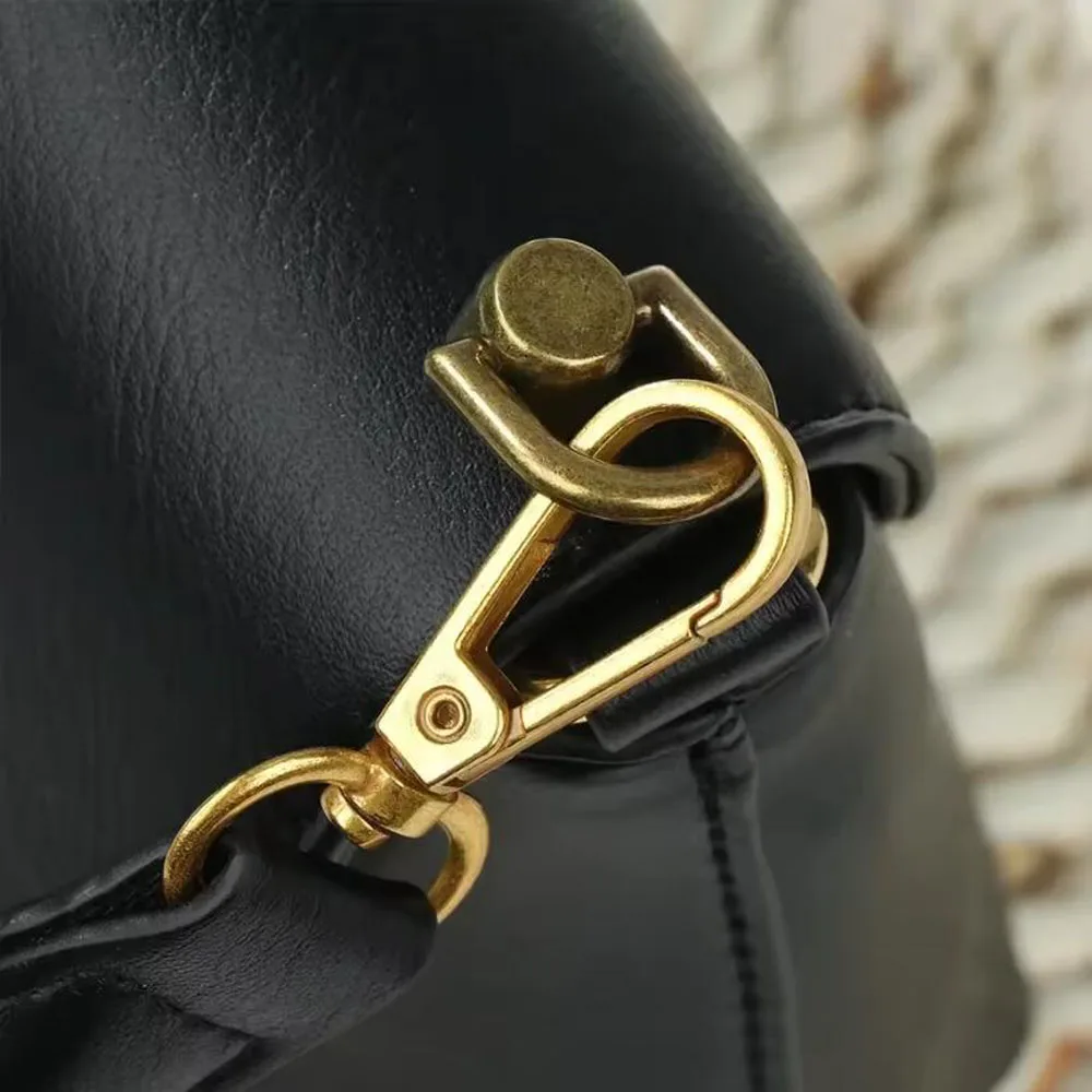 2PCS Metal D-shaped Ring Bag Handles Chain Hook Bag Side Clip Screw Nail Rivet Handbag Strap Connector Clasp Buckle DIY Craft