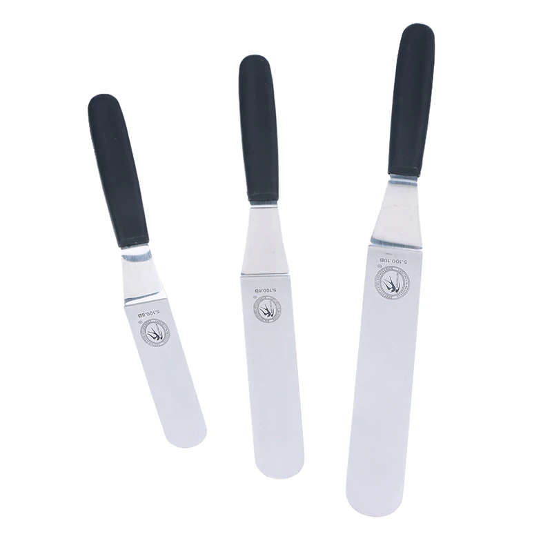 

6/8/10 Inch Angled Stainless Steel Icing Spatula – Curved Offset Palette Knife for Cake, Pastry, and Baking Applications