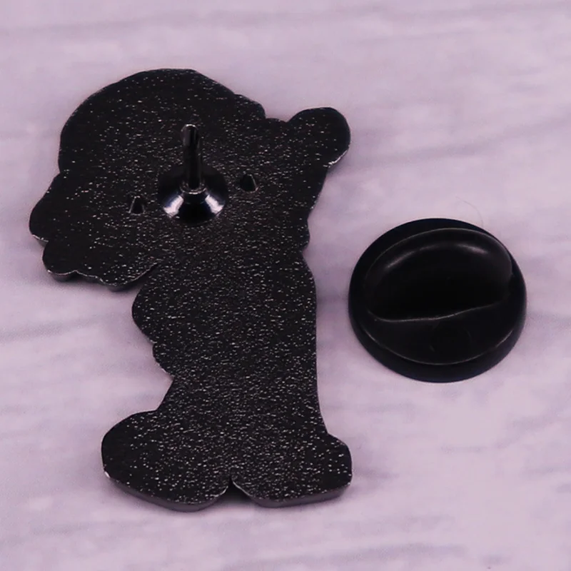 Bonito dos desenhos animados menina broche engraçado mochila roupas decoração acessórios