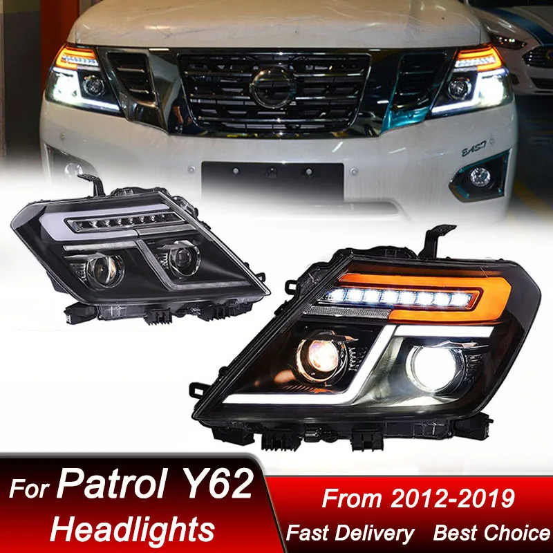 

Car Headlights For Nissan Patrol Y62 2012-2019 full LED Headlamp Assembly Upgrade High Configure Projector Lens Accessories Kit