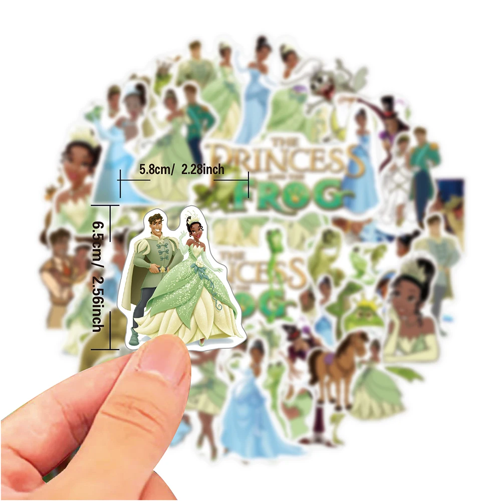 Disney-Tiana Princesa e o Sapo Adesivos, DIY, Laptop, Telefone, Bagagem, Garrafa De Água, Pacotes De Adesivos, Brinquedo Do Miúdo, 10 Pcs, 30 Pcs,