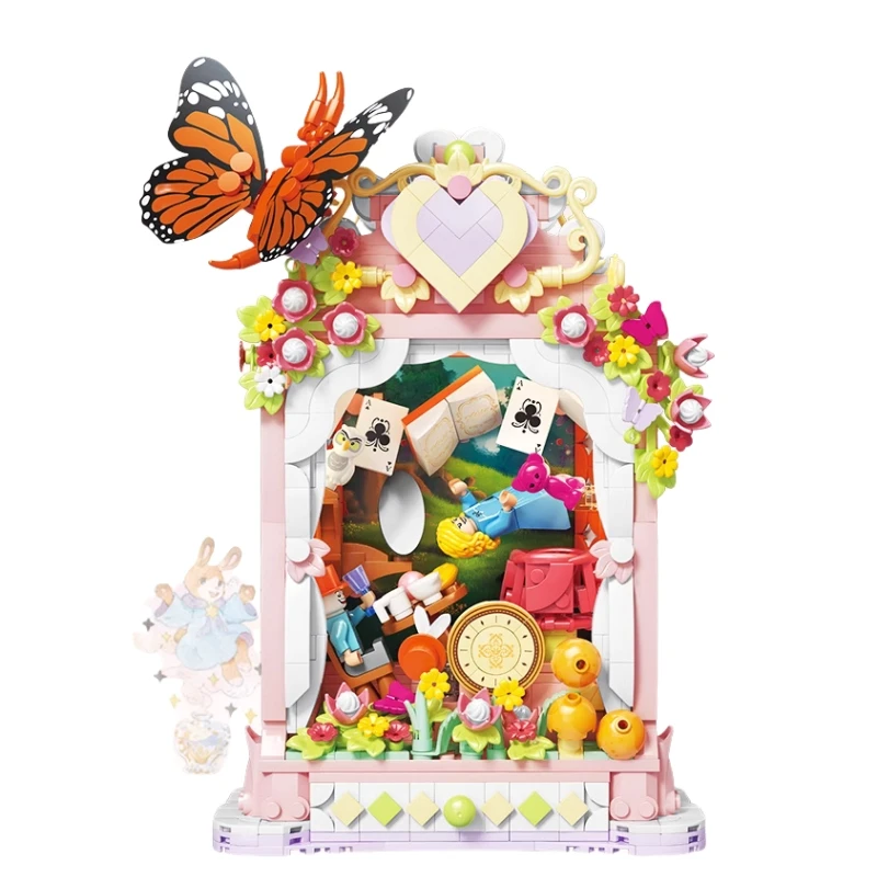 Fairy Tale Wonderland Record Building Blocks Alice Fantastic Journey Assembled Puzzle Ornament Toys Birthday Gift