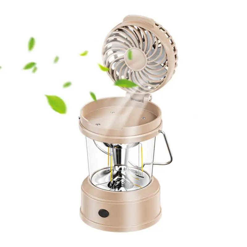 

Multi-function Camping Light With Foldable Electric Fan USB Solar Power Charging Portable LED Fan Lantern Emergency Outdoor Lig