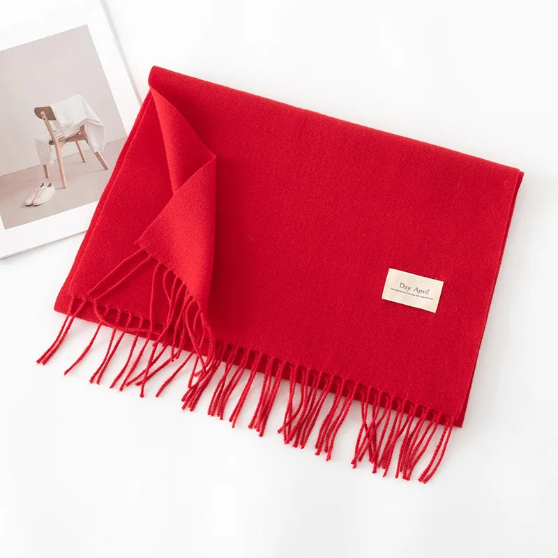 Solid Color Cashmere Wianter Warm Scarf Women Men Girls Ladies New Design Pashmina Winter Fashion Shawl Wraps Tassel Blanket