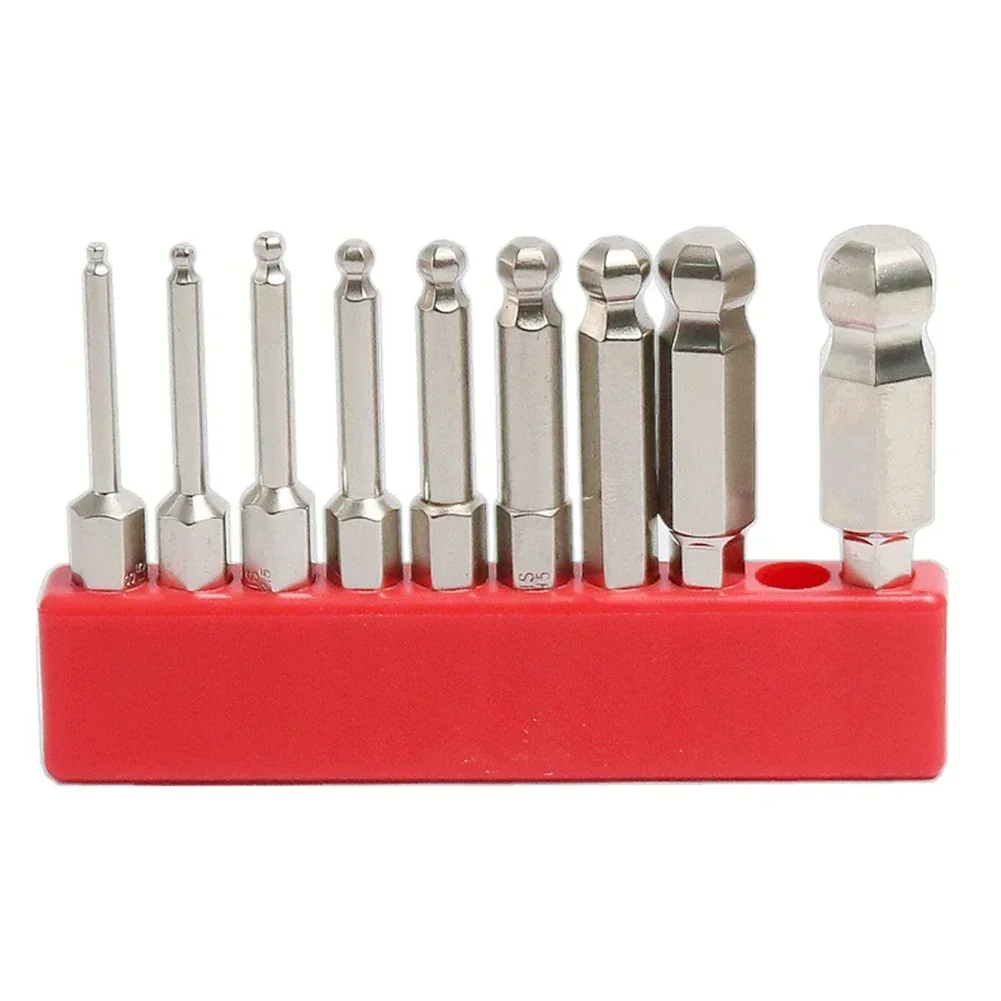 1pc 50mm Ball End Hex Screwdriver Bit Metric Hex Drill Bit Long Magnetic Driver Bit Hex Key Screwdriver Tip Socket Hand Tool	