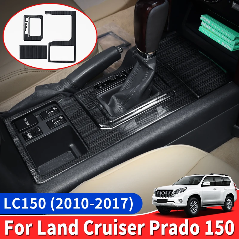 For Toyota Land Cruiser Prado 150 LC150 FJ150 J150 2010-2017 Protection Panneau Console Centrale Couvercle Acier Inoxydable Accessoires Intérieur Auto Amélioration Modification Anti-Rayures Décoration Trim
