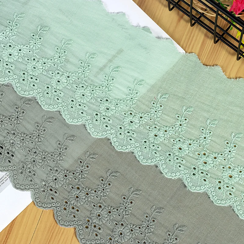 Wholesale 5Yds/lot 11cm wide handmade chrysanthemum embroidery lace cotton material curtain sofa decorative fabric X494