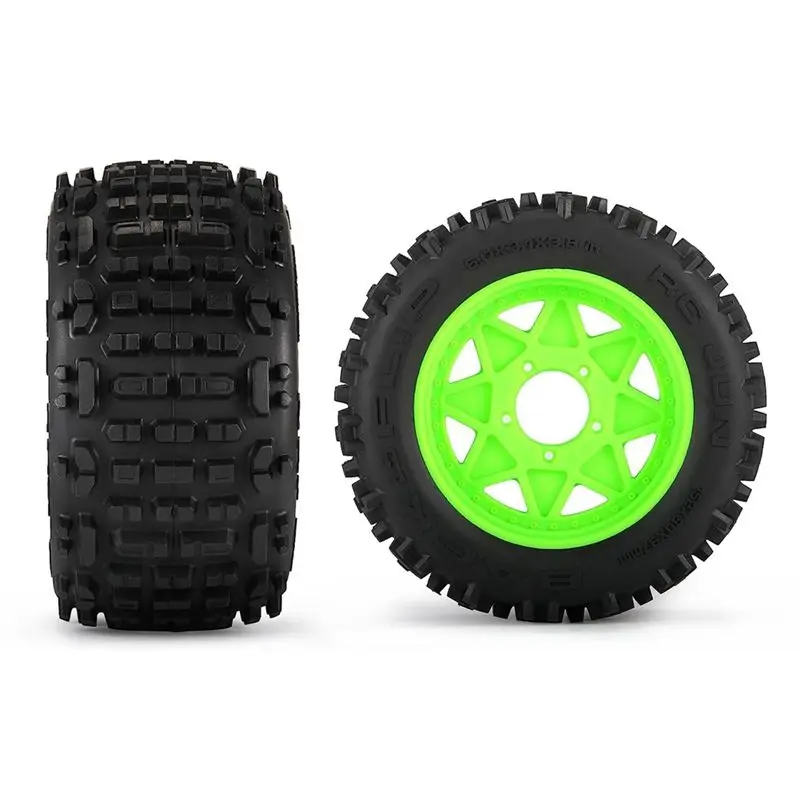 4Pcs 152Mm 1/8 1/10 Monster Truck Tire With 12/14/17Mm Wheel Hex For TRAXXAS Sledge E-Revo ARRMA KRATON Outcast,Green