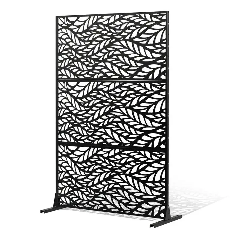 Paravent pliant, 120 x 50,8 x 183 cm, panneaux et écrans de confidentialité pour l'extérieur, cloison autoportante avec support