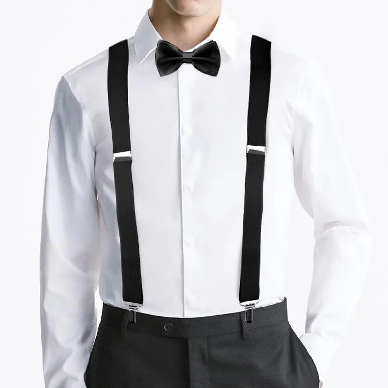 2025 Trendy Triple-Clip Suspenders for Men & Women - Anti-Slip Adjustable Straps, Breathable Elastic Design, Vintage Photo Prop