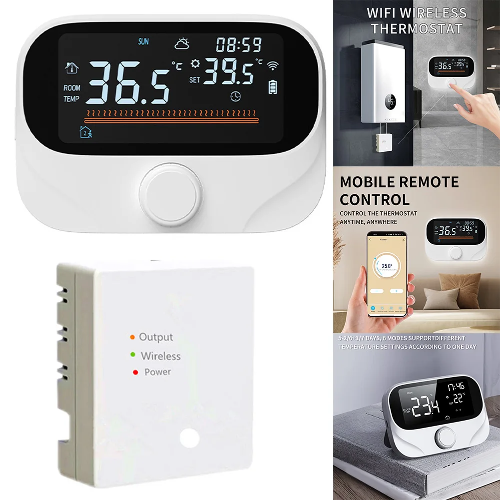 

For Tuya Smart Thermostat Programmable Temperature Regulator Automatic Screen Off Knob Temperature Adjustment Large Screen