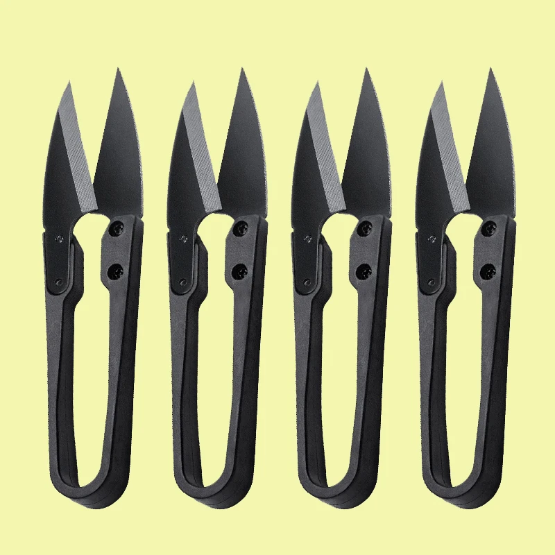 Cross Stitch Scissors Black U-shaped Small Scissors Household Thread Clippers Hot Scissors for Fabric Sewing Tools