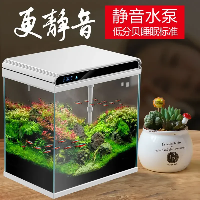 Glass Bowl Aquarium Fish Tank Living Room Vivarium Small Box Aquarium Fish Tank Office Home Desktop Peceras Fish Products