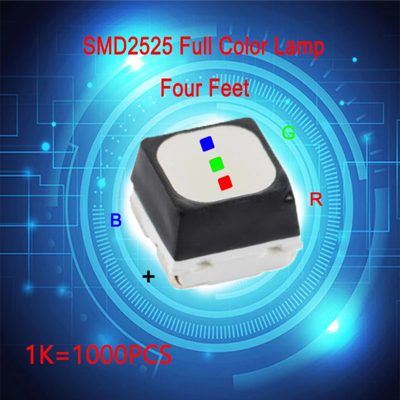 Kinglight SMD2525 full color LED lamp of four feet used for LED display maintenance，Outdoor RGB components for display