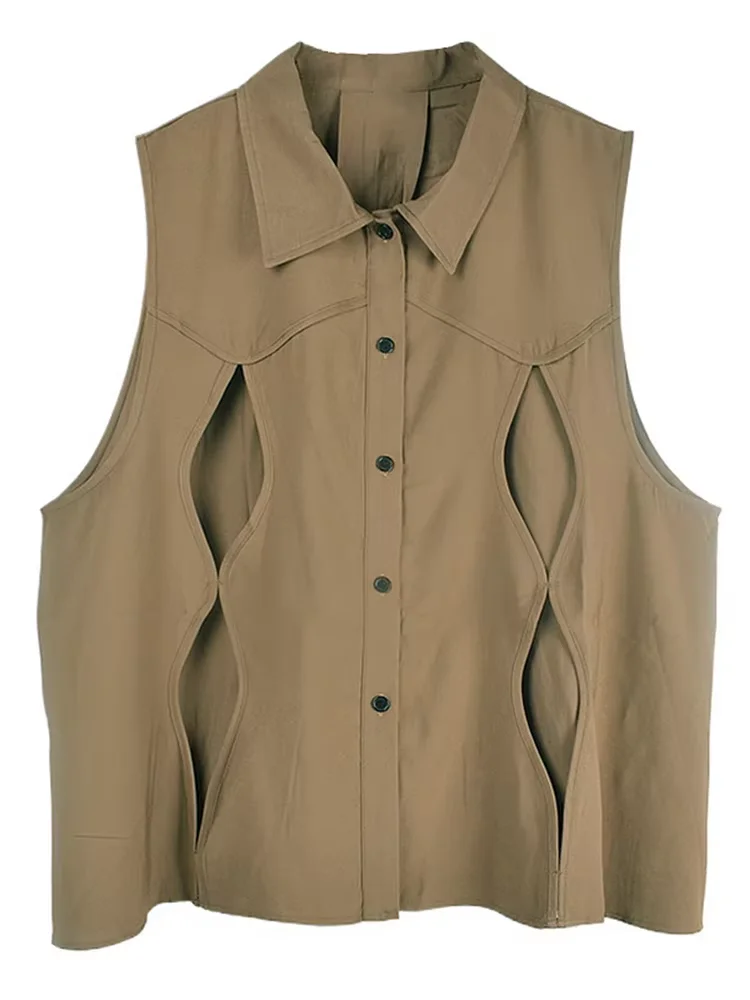 XITAO évider revers Simple boutonnage gilet décontracté couleur unie mode ample sans manches nouveauté Simple femme gilet GYX1620