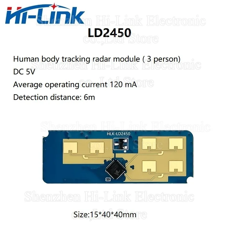 Kostenloser Versand 24G HLK-LD2450 Erfassungsreichweite 8M Bewegungsverfolgung Radar-Sensormodul MM-Welle Smart Home