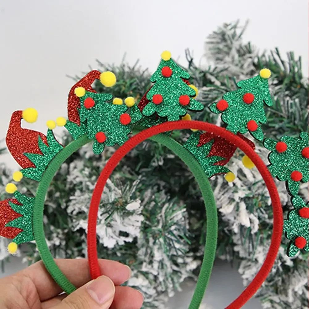 Cute Christmas Headbands Wear-resistant Reindeer Christmas Hair Hoop Funny Elf Christmas Tree Snowflake Elk Headdress