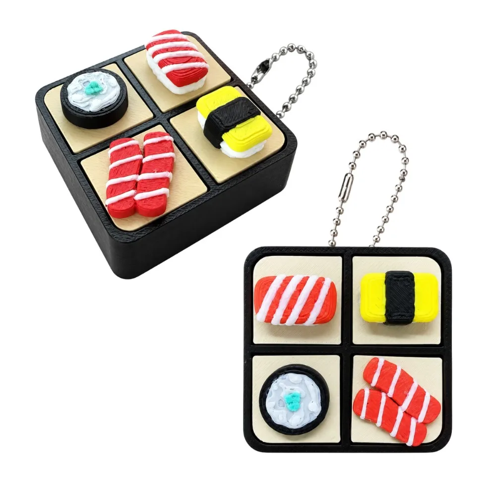 New Cartoon Keyboard Fidget Keychain Sushi PLA Stress Relief Toys Bag Charms Simulated Dessert Keychain Gifts