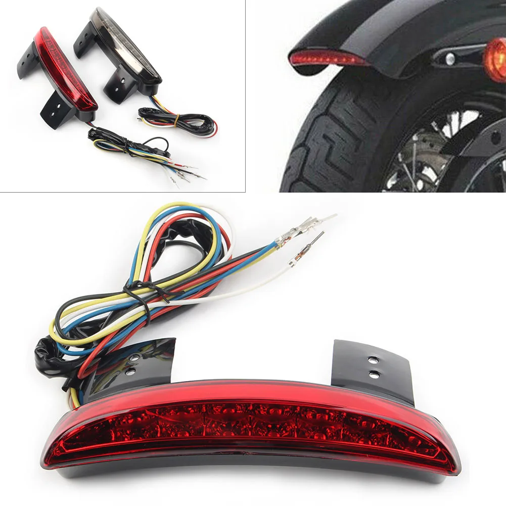 Motorbike LED Rear Fender Edge Brake Tail Light Red For Harley Breakout Bobber