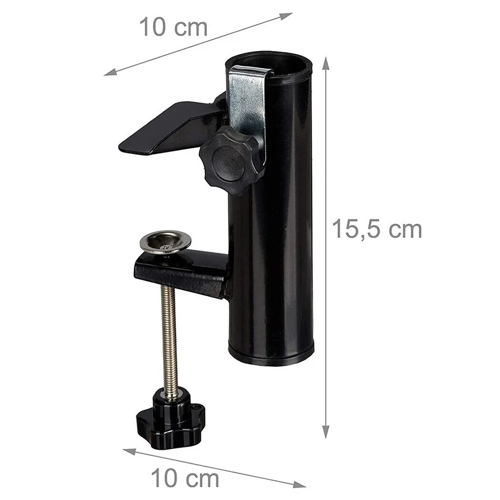 1pc Patio Umbrella Holder Outdoor Umbrella Base And Mount Stand Metal Clamp Holder For Square Railing