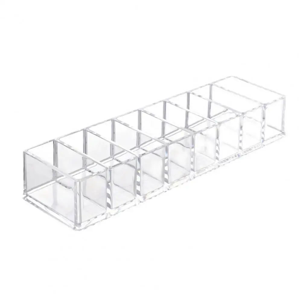 Multi-compartment Storage Box Transparent Box for Organizing Acrylic Makeup Organizer with 8 for Lipsticks for Vanity