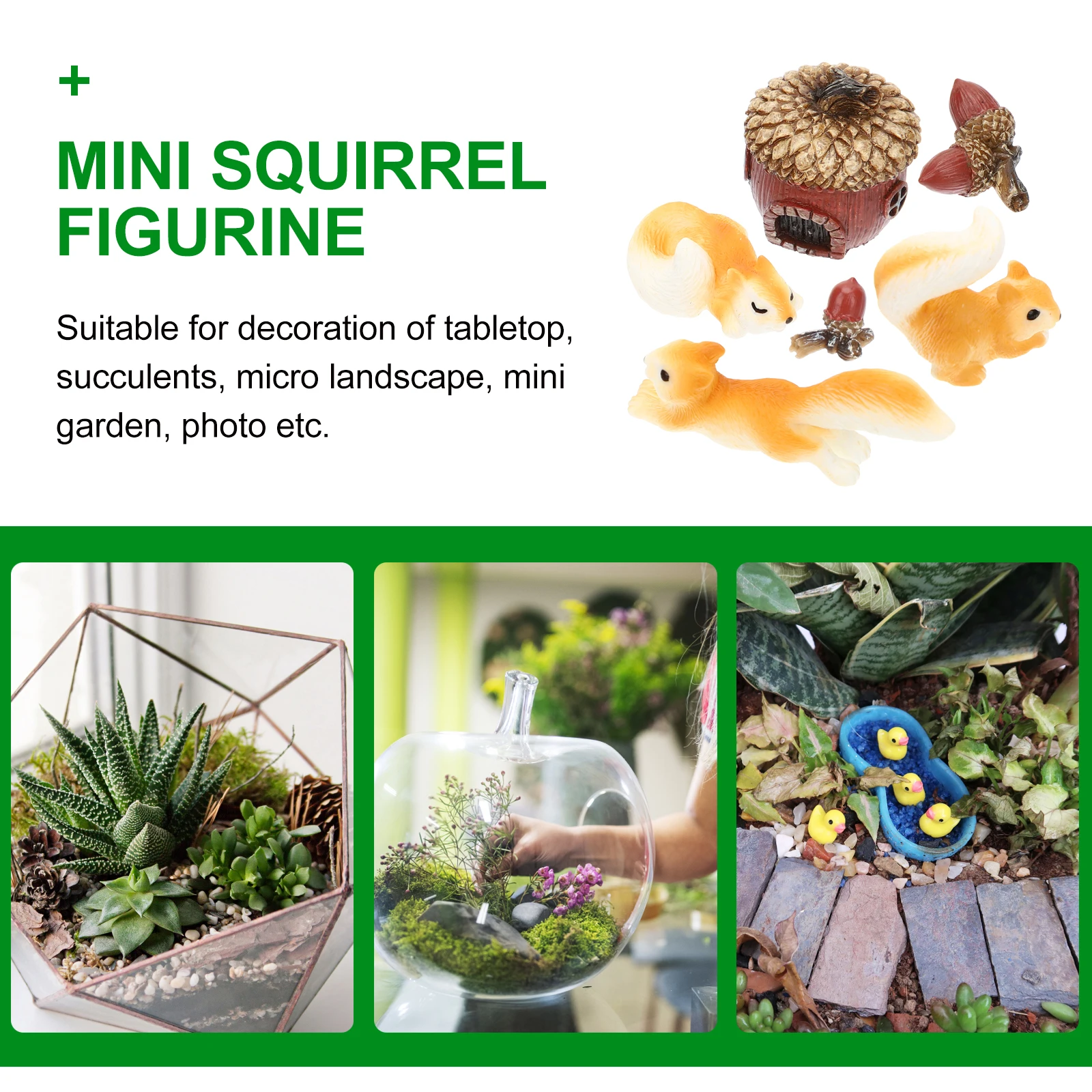 

6pcs Mini Resin Garden Decoration Micro Mini Resin Animals Landscape Ornament For Home Bonsai Miniature Animal Statues