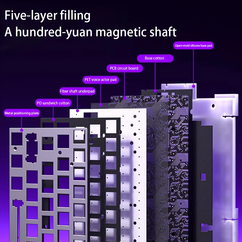 HERO 68HE Teclado para jogos com fio Ultra Gaming Teclado magnético 8000Hz RGB Hot Swap Esports Teclado mecânico para PC laptop