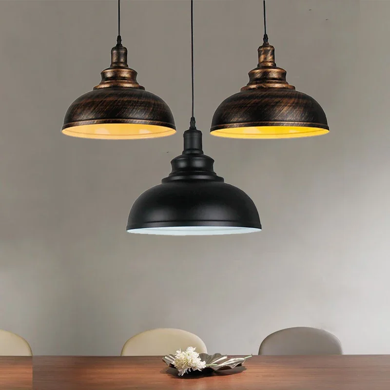 Vintage Loft Retro Hanging Lamp Bar Kitchen Office Dining Room Cafe Restaurant Black/Silver/Copper Chandelier E27 Pendant Lights