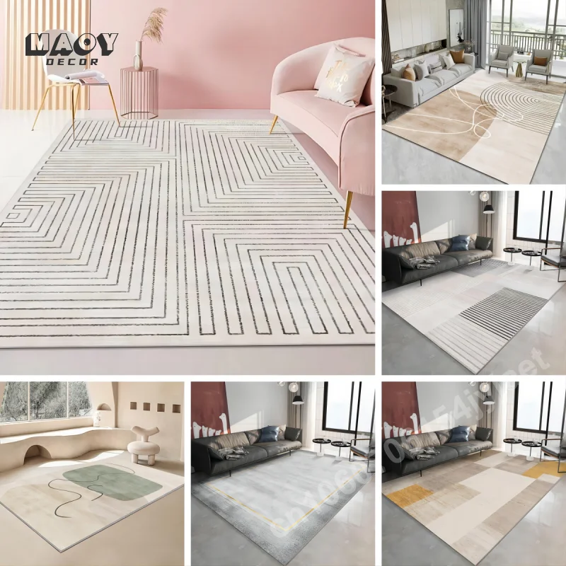 Light Luxury Carpet Simple Rug for Home Living Room Bedroom Sofa Doormat Floor Decoration Non-slip Washable Large Size Area Mat