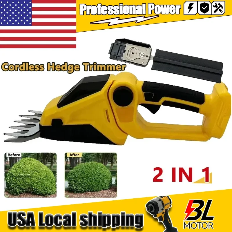 

Аккумуляторный кусторез-триммер 2-в-1 DeWALT, электрический триммер для травы, ножницы для кустов, садовые инструменты для аккумулятора DeWALT 20В