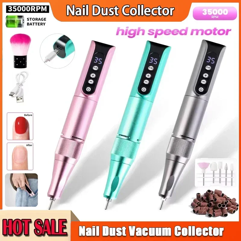 

Rechargeable Wireless Nail Drill USB Polishing Pen Portable 35000RPM Manicure Drill Machine Salon Tool for Nail File
