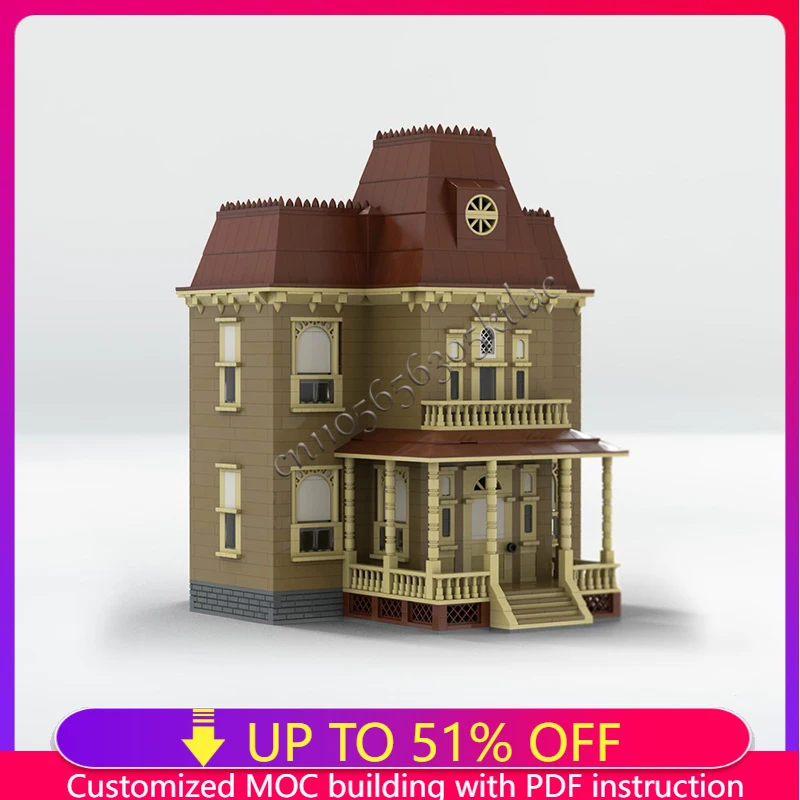 Nowy 2186 Elementowy MOC Średniowieczny Psycho Dom Modularny Model Klocki Konstrukcyjne Zabawki Edukacyjne DIY dla Dzieci Prezent na Urodziny