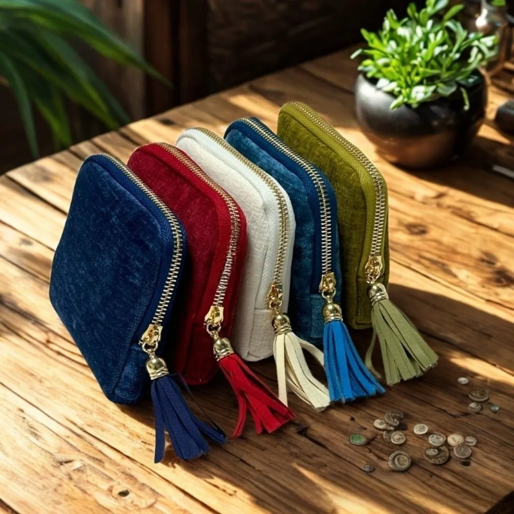 

Фланелевой дорожный мини-футляр для ювелирных изделий с отделениями, органайзер для ювелирных изделий, молния с кисточками, портативный чехол для хранения ювелирных изделий