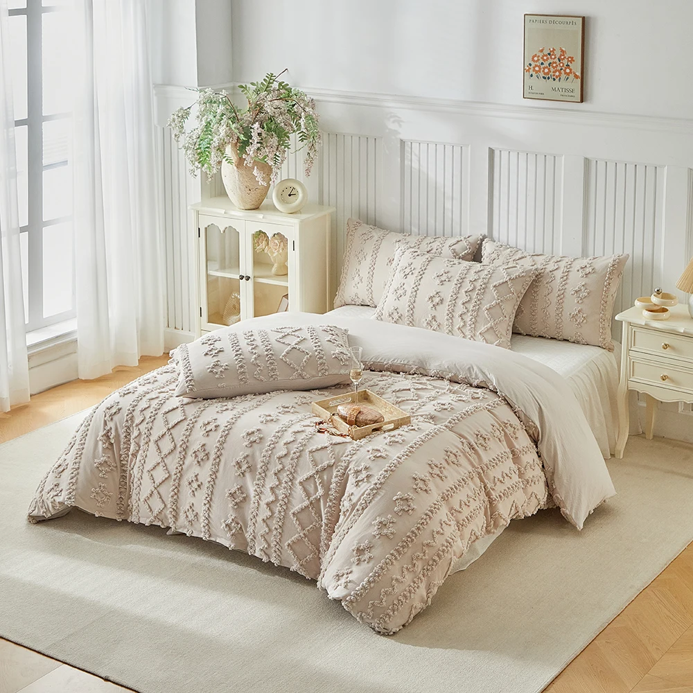 Duvet Cover Bedding Set Twin Full Queen King Size 135x200 Nordic Quilt Cover 240x220 Double Single Wave Tufted Bed Linen 200x200
