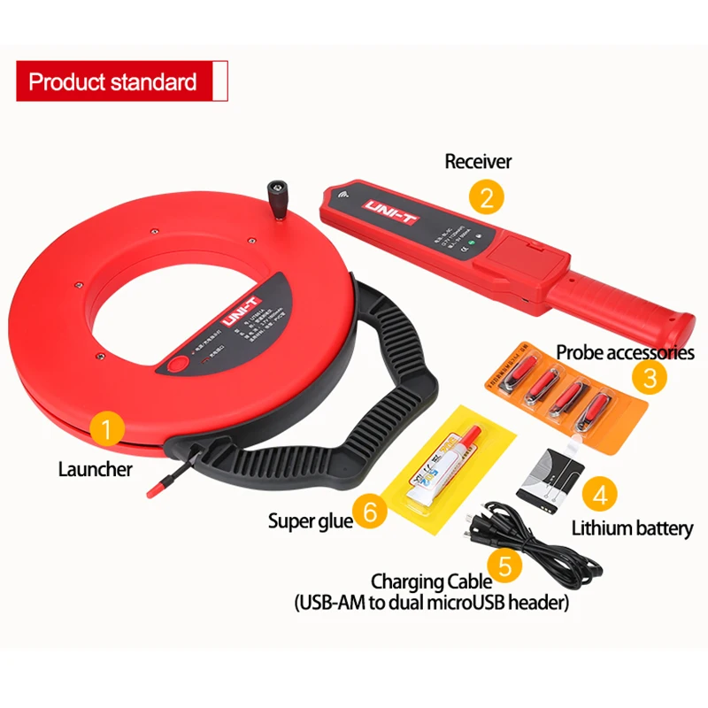 UNI-T UT661 Series Wall Iron Pipe Blockage Detector Diagnostic-tool Scanner Pipeline Blocking Clogging Plumbers Instrument